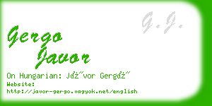 gergo javor business card